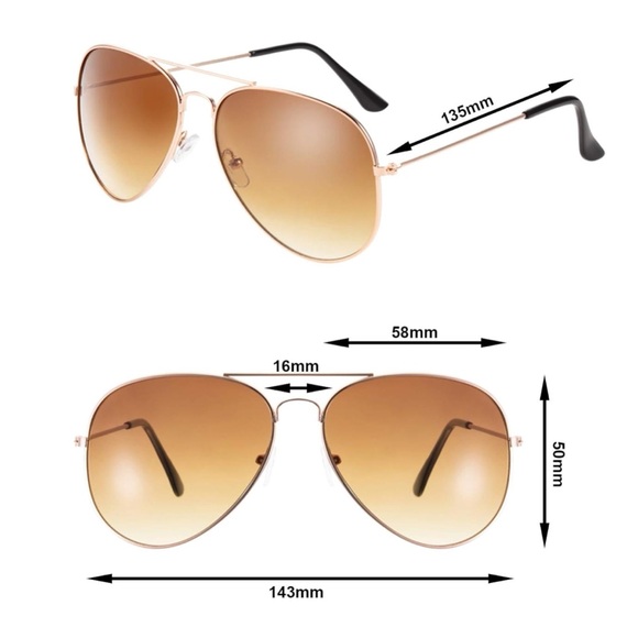 Mirrored Sunny Lens Gold Frame Aviator Sunglasses - Picture 4 of 4